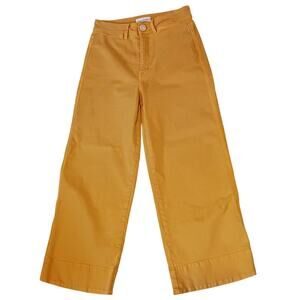 Loft Womens High-Rise Wide Leg cropped pants in Mustard Size 26/2. 26Wx26.5L